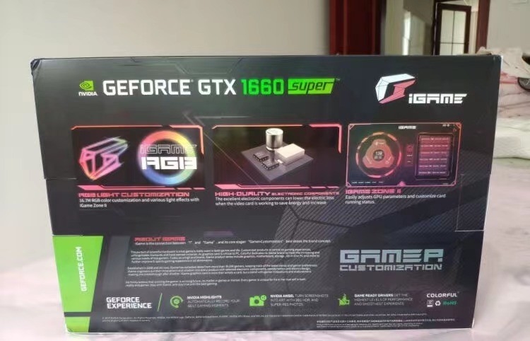6G ETH Mijnbouw Rig Grafische kaart 1785MHZ Kleurrijke IGaMe GeForce GTX 1660 Super Ultra